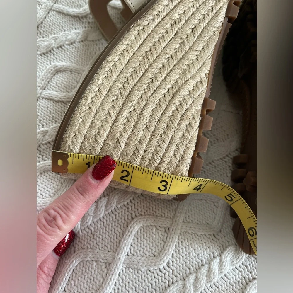 Sam Edelman Ivory Wedge Platform Slides Designer Women’s Size 9.5 - Picture 5 of 13